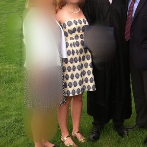 J. Crew Blue and White Cocktail Dress